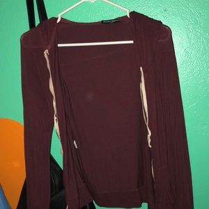 burgundy zip up